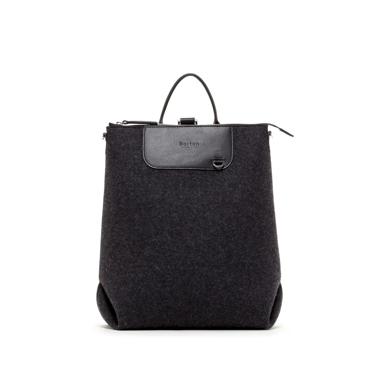 Alexis Backpack Black Felt & Black Leather