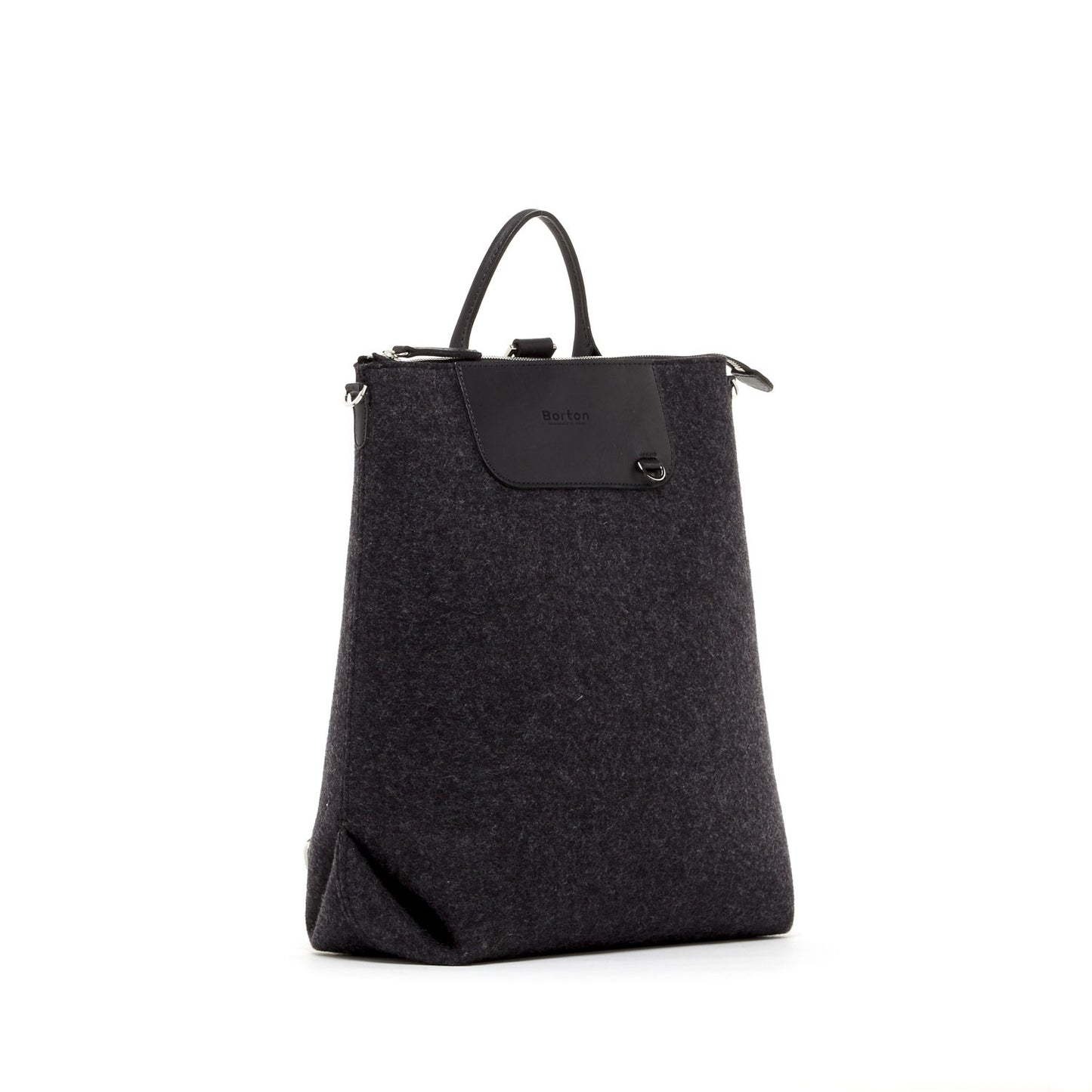 Alexis Backpack Black Felt & Black Leather
