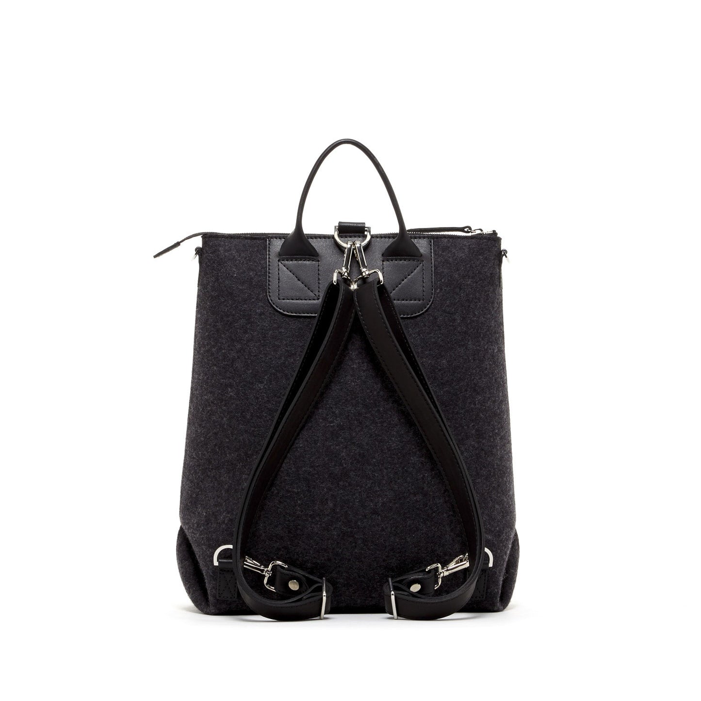Alexis Backpack Black Felt & Black Leather