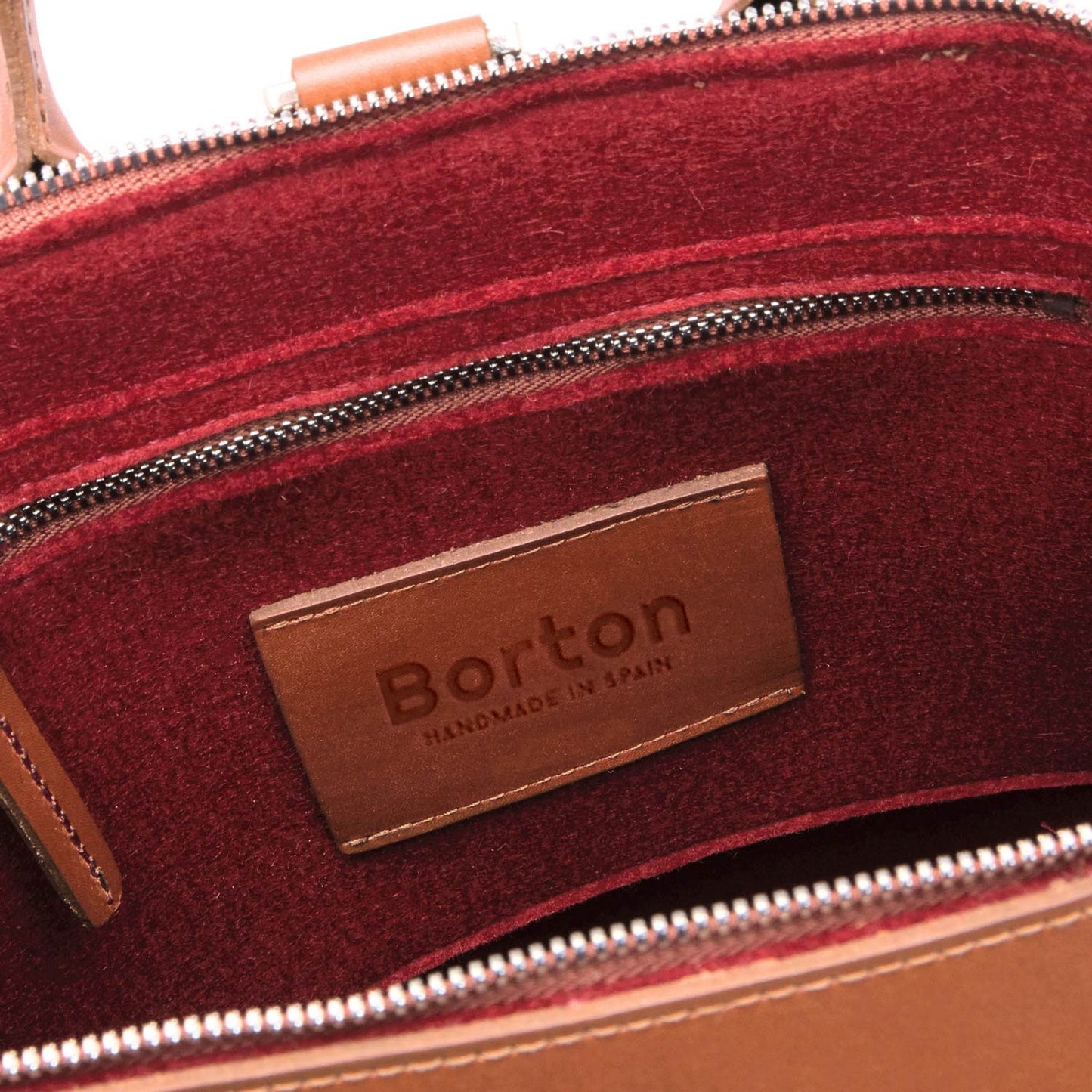 Alexis Backpack Burgundy Felt & Tan Leather
