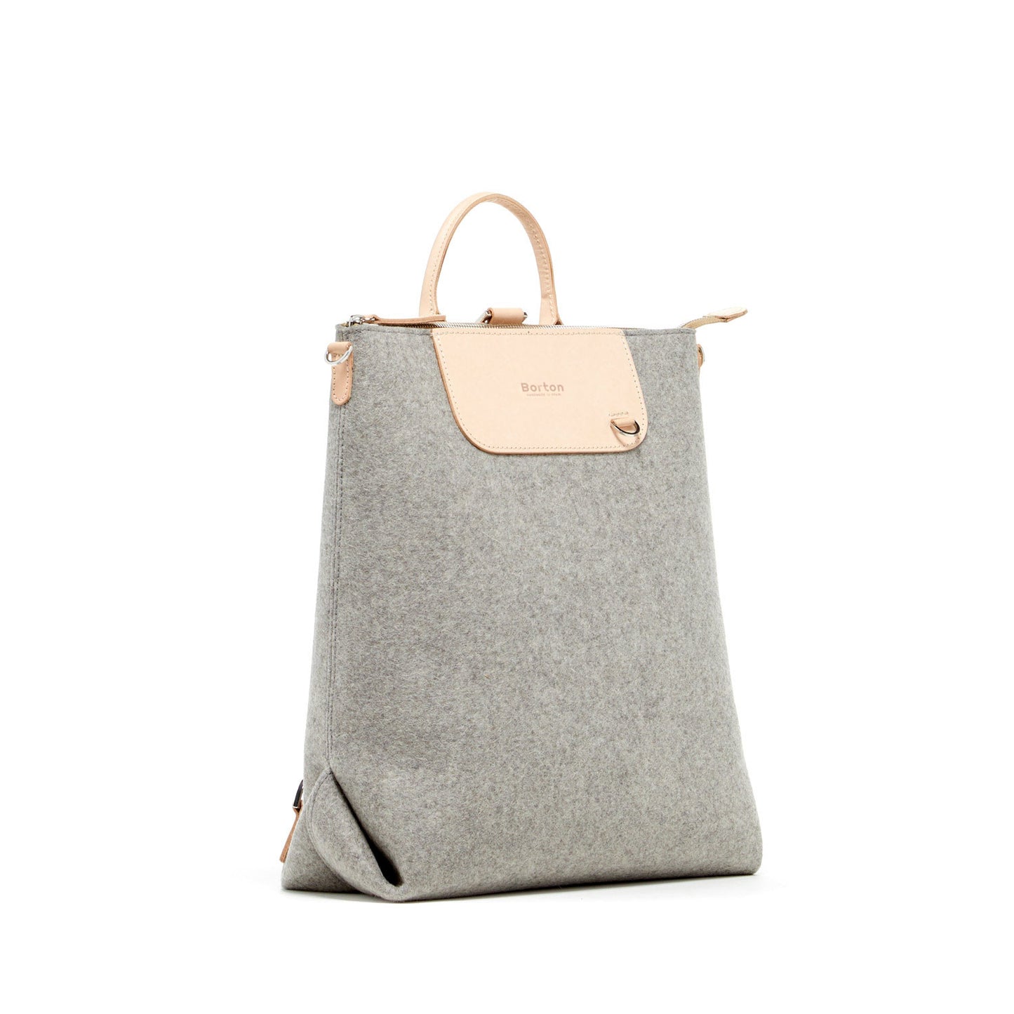 Alexis Backpack Gray Felt & Natural Leather