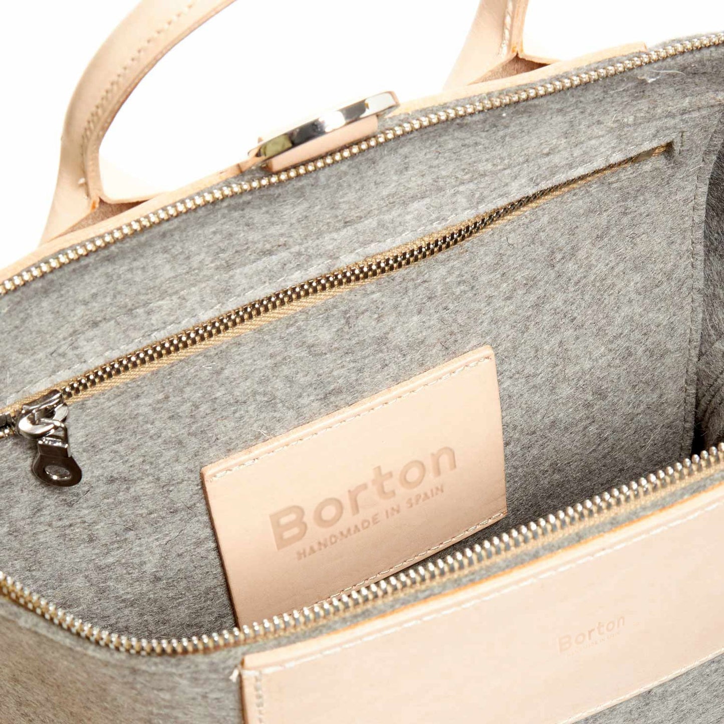 Alexis Backpack Gray Felt & Natural Leather