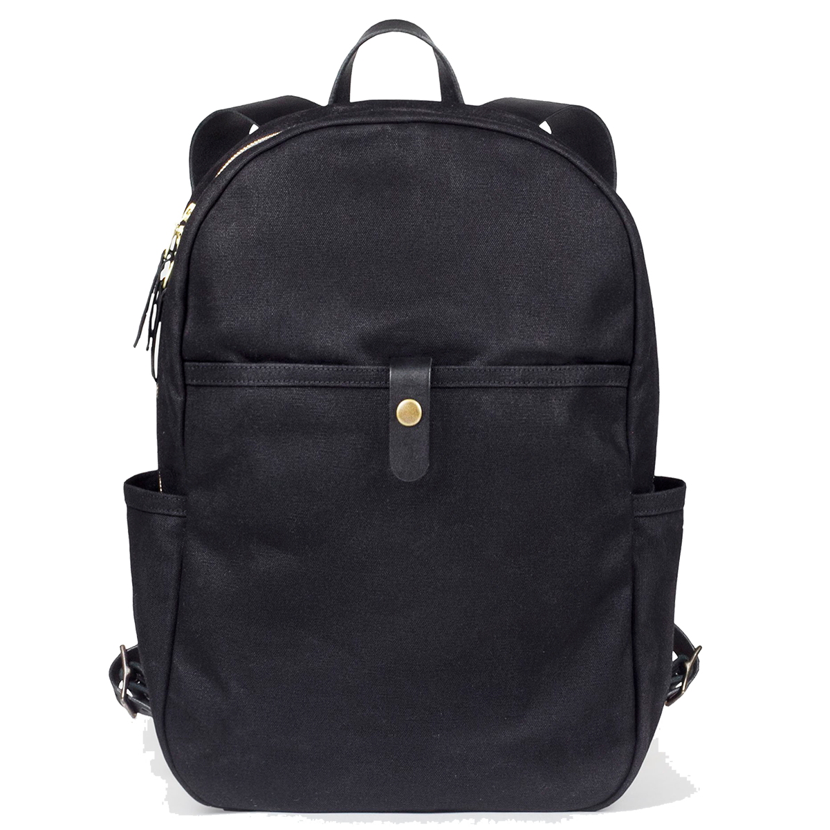 Black Waxed Canvas & Black Leather