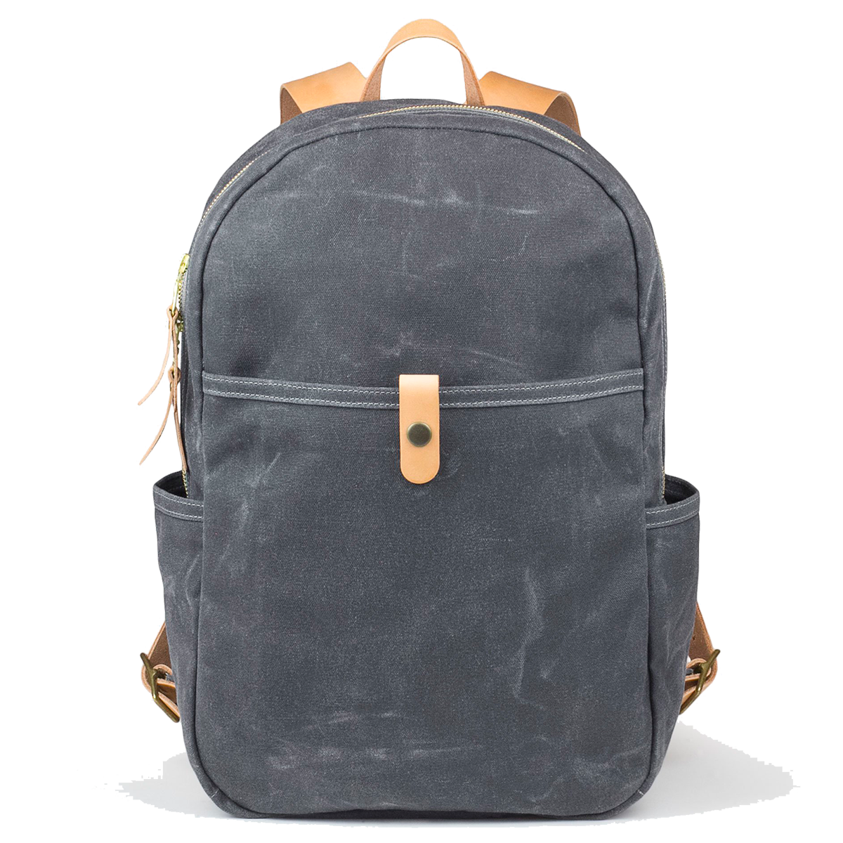 Grey Waxed Canvas & Natural Leather