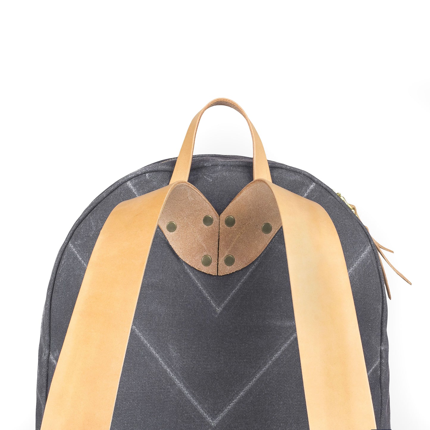 Tonino Backpack Grey Waxed Canvas & Natural Leather