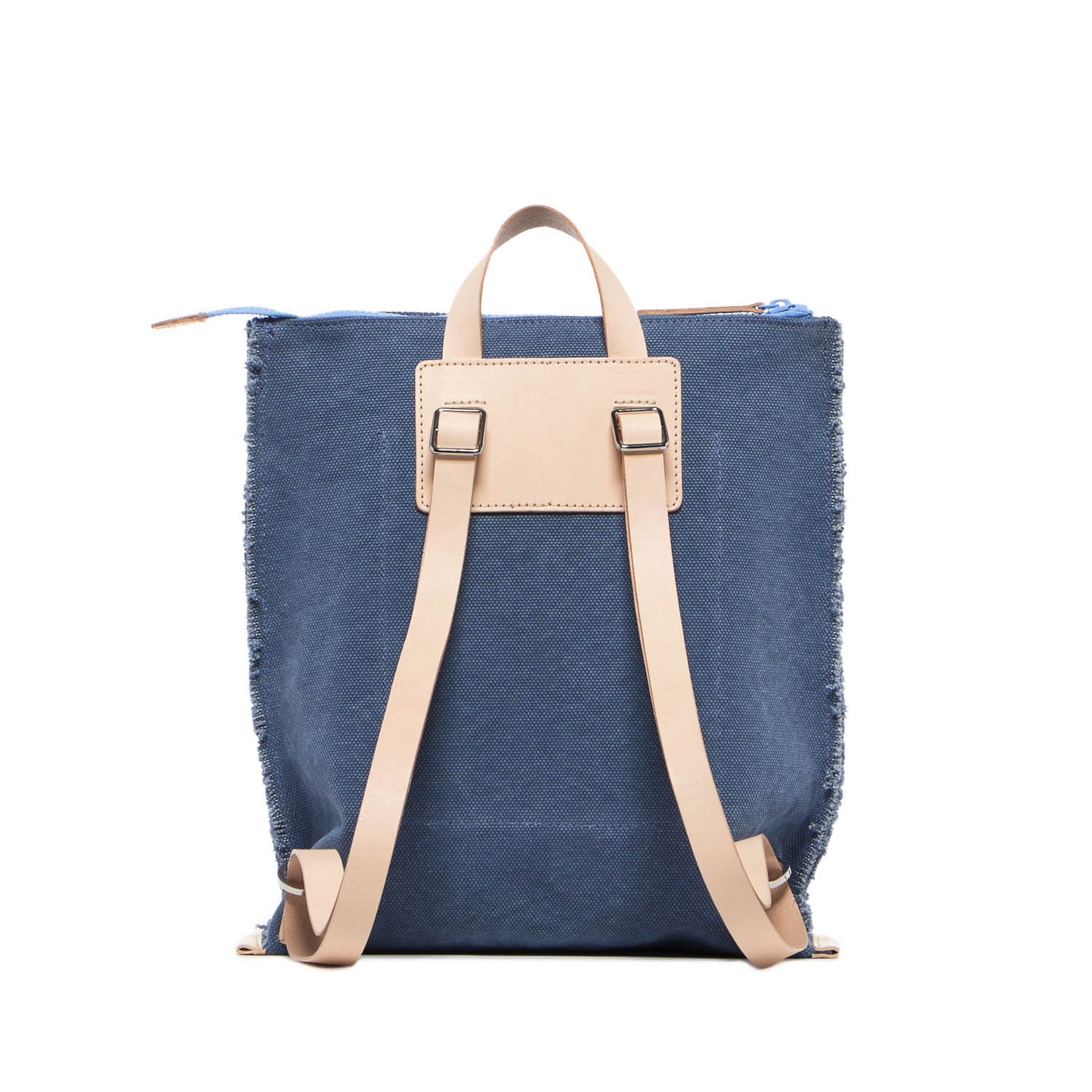 Cote Backpack Blue Canvas & Natural Leather