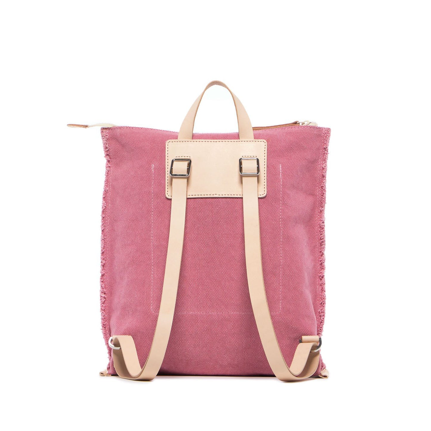 Cote Backpack Pink Canvas & Natural Leather