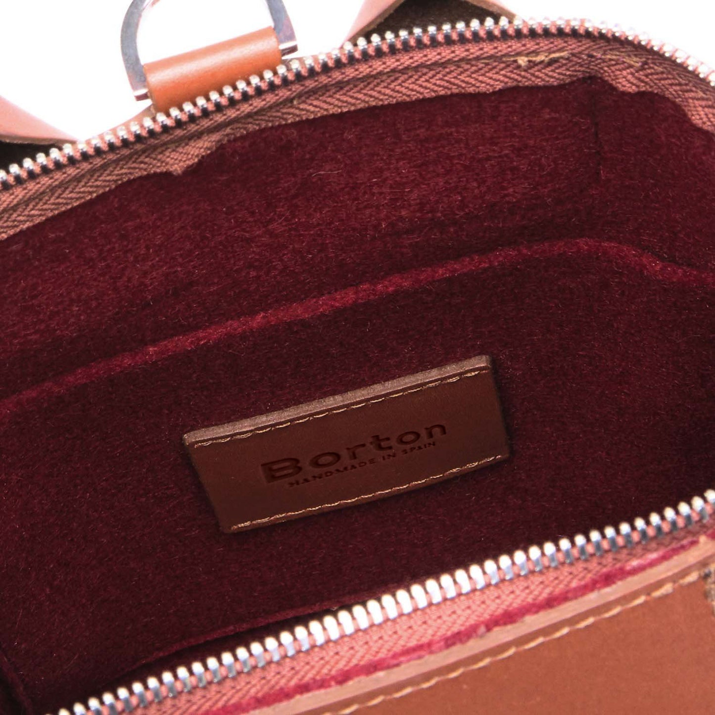 Alexis Backpack Mini Burgundy Felt & Tan Leather