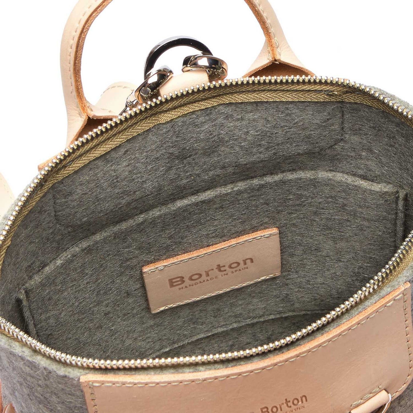 Alexis Backpack Mini Grey Felt & Natural Leather