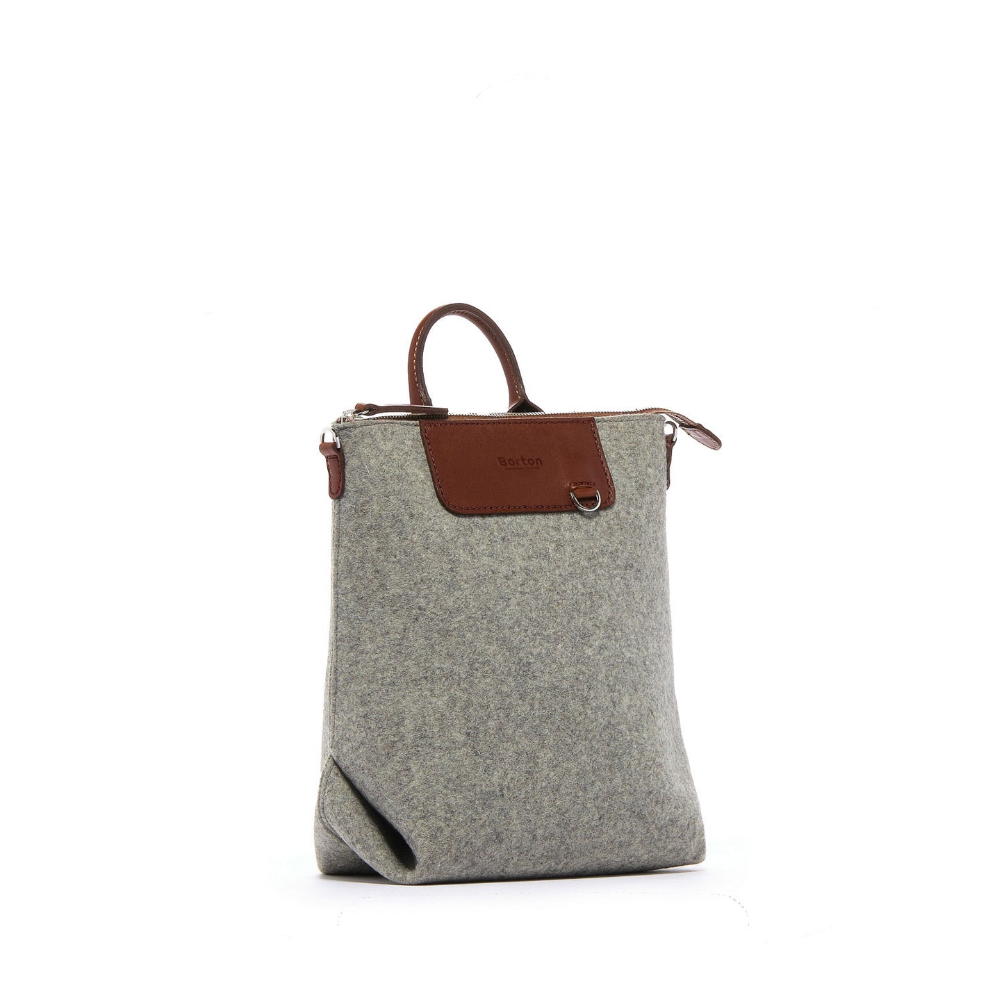 Alexis Backpack Mini Grey Felt & Tan Leather