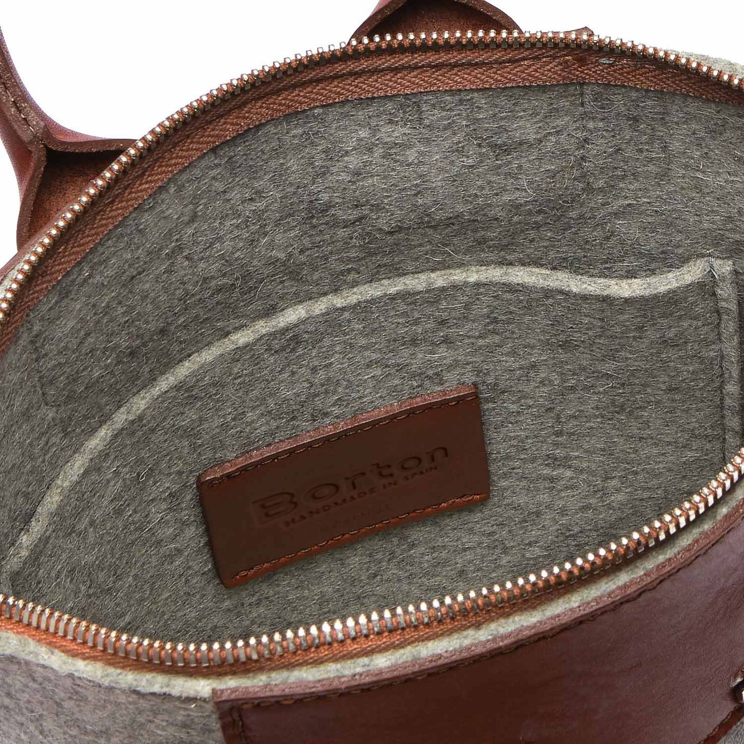 Alexis Backpack Mini Grey Felt & Tan Leather