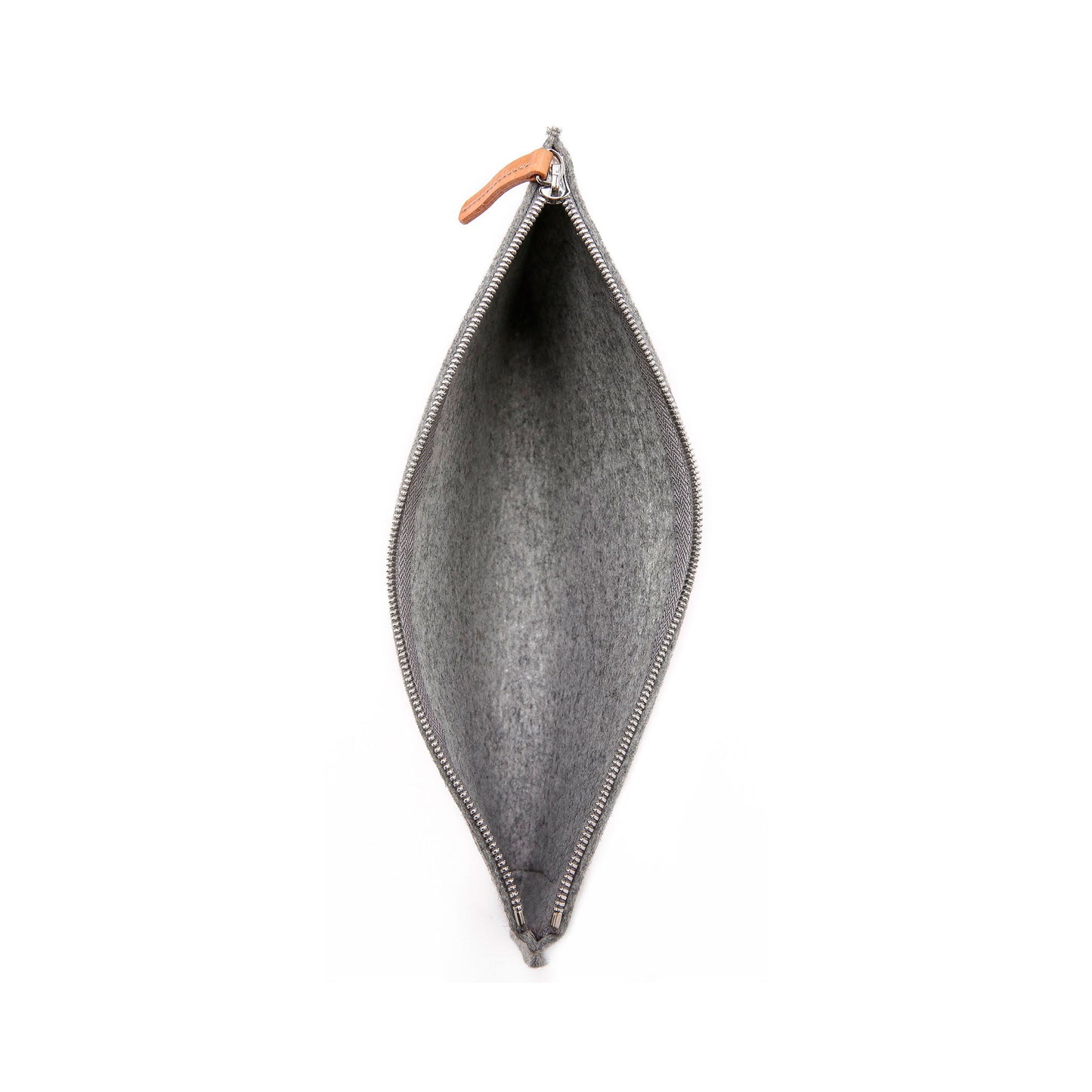 Megan Clutch Gray Felt & Natural Leather