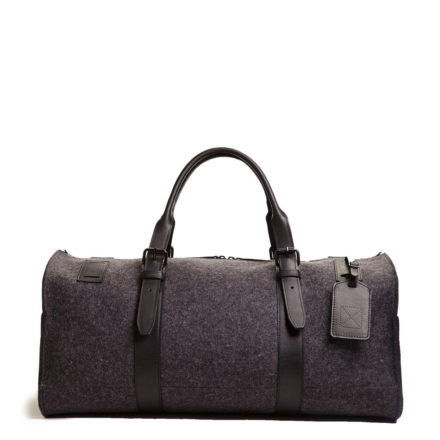 Duffle Bag Black Felt & Black Leather