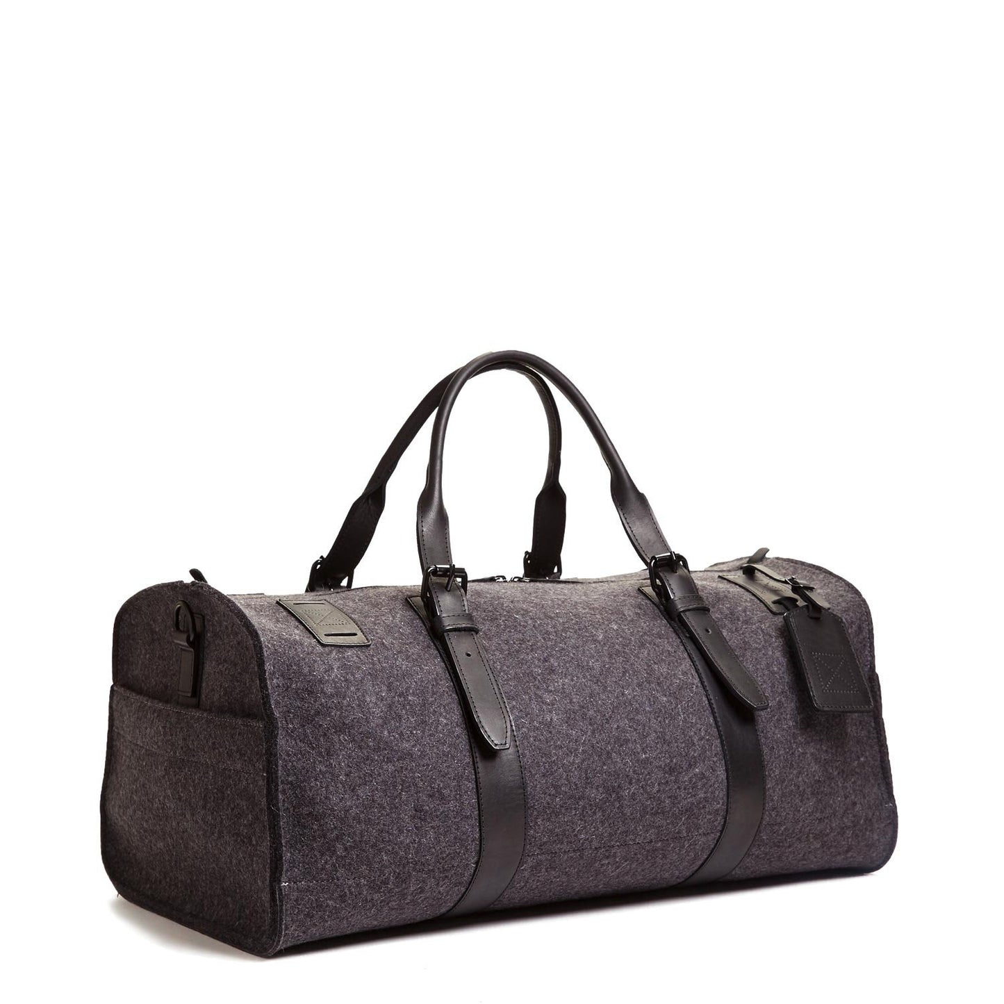 Duffle Bag Black Felt & Black Leather
