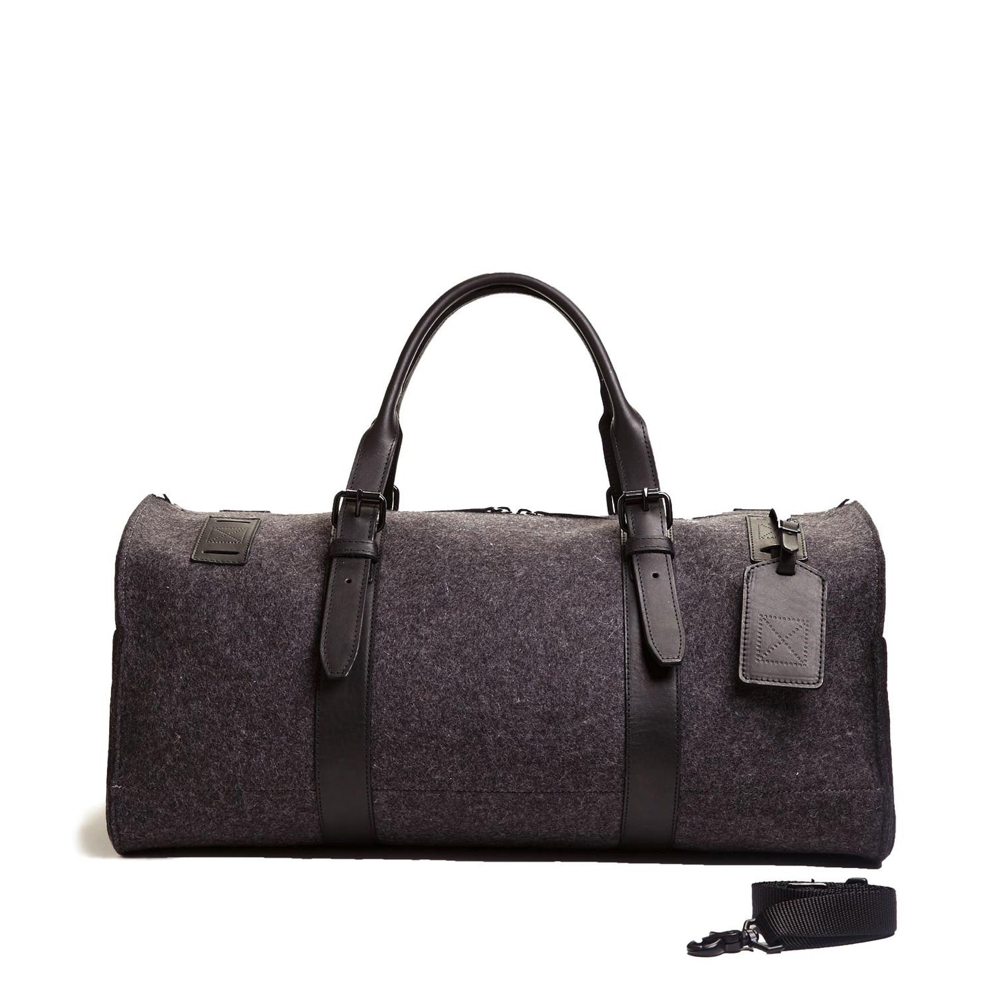 Duffle Bag Black Felt & Black Leather