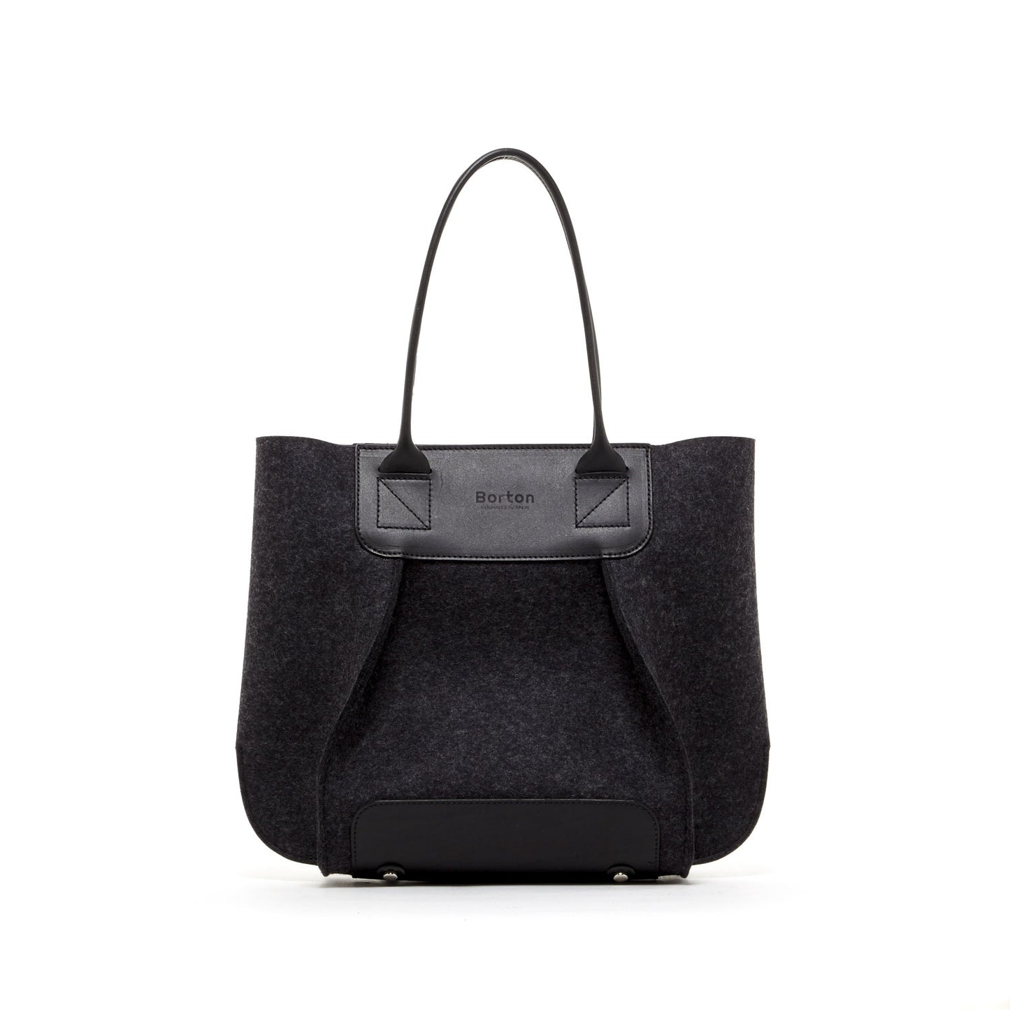 Belis Mini Handbag Black Felt & Black Leather
