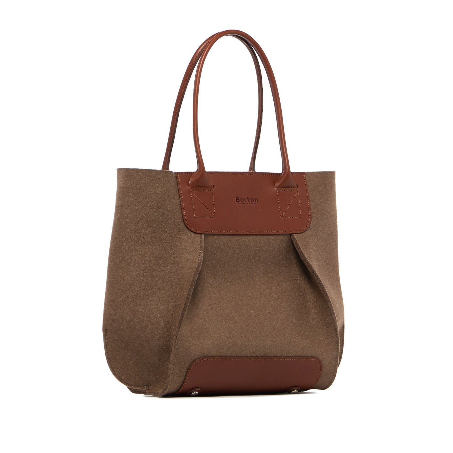 Belis Mini Handbag Tan Felt & Tan Leather