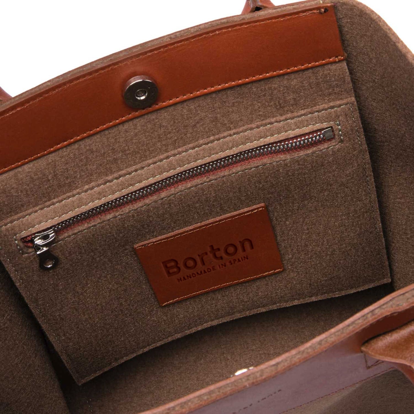 Belis Mini Handbag Tan Felt & Tan Leather