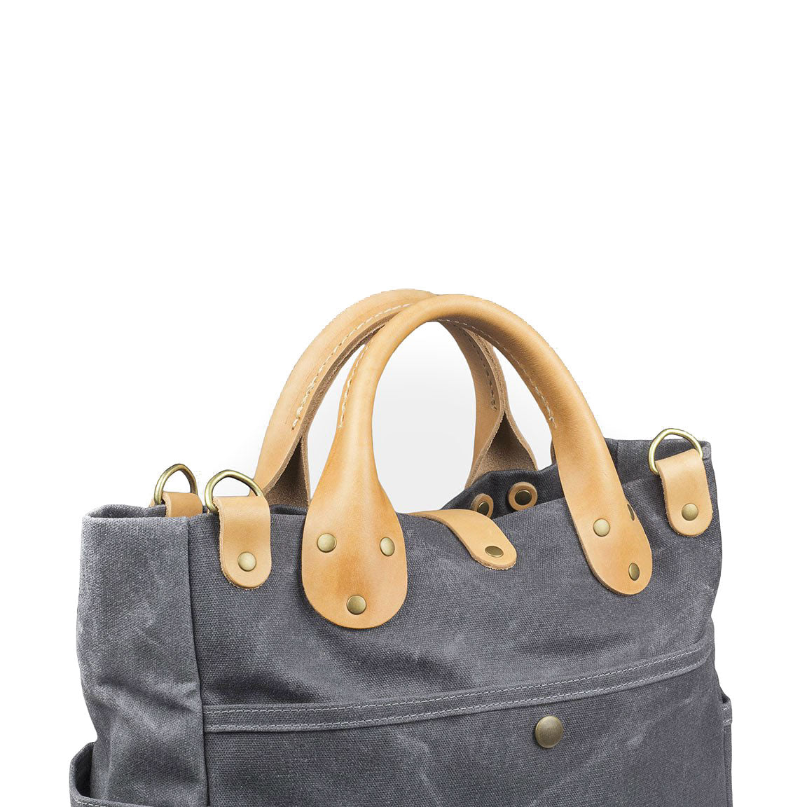 Carryall Grey Waxed Canvas & Natural Leather