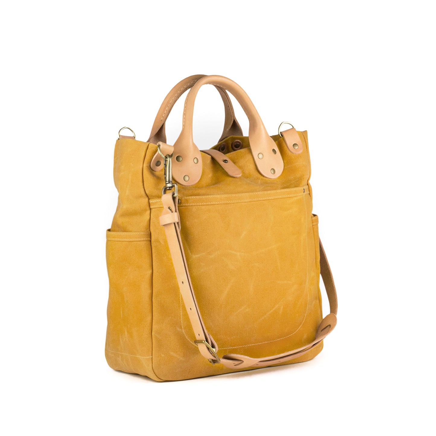 Carryall Yellow Waxed Canvas & Natural Leather