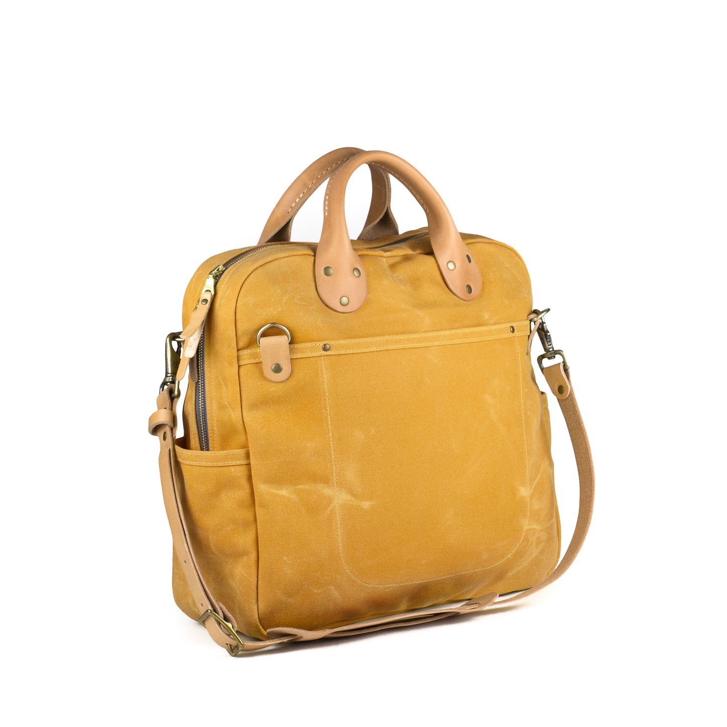 Everyday Bag Yellow Waxed Canvas & Natural Leather