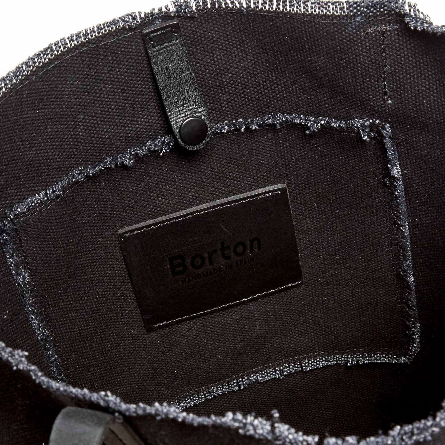 Mery Tote Bag Black Canvas & Black Leather