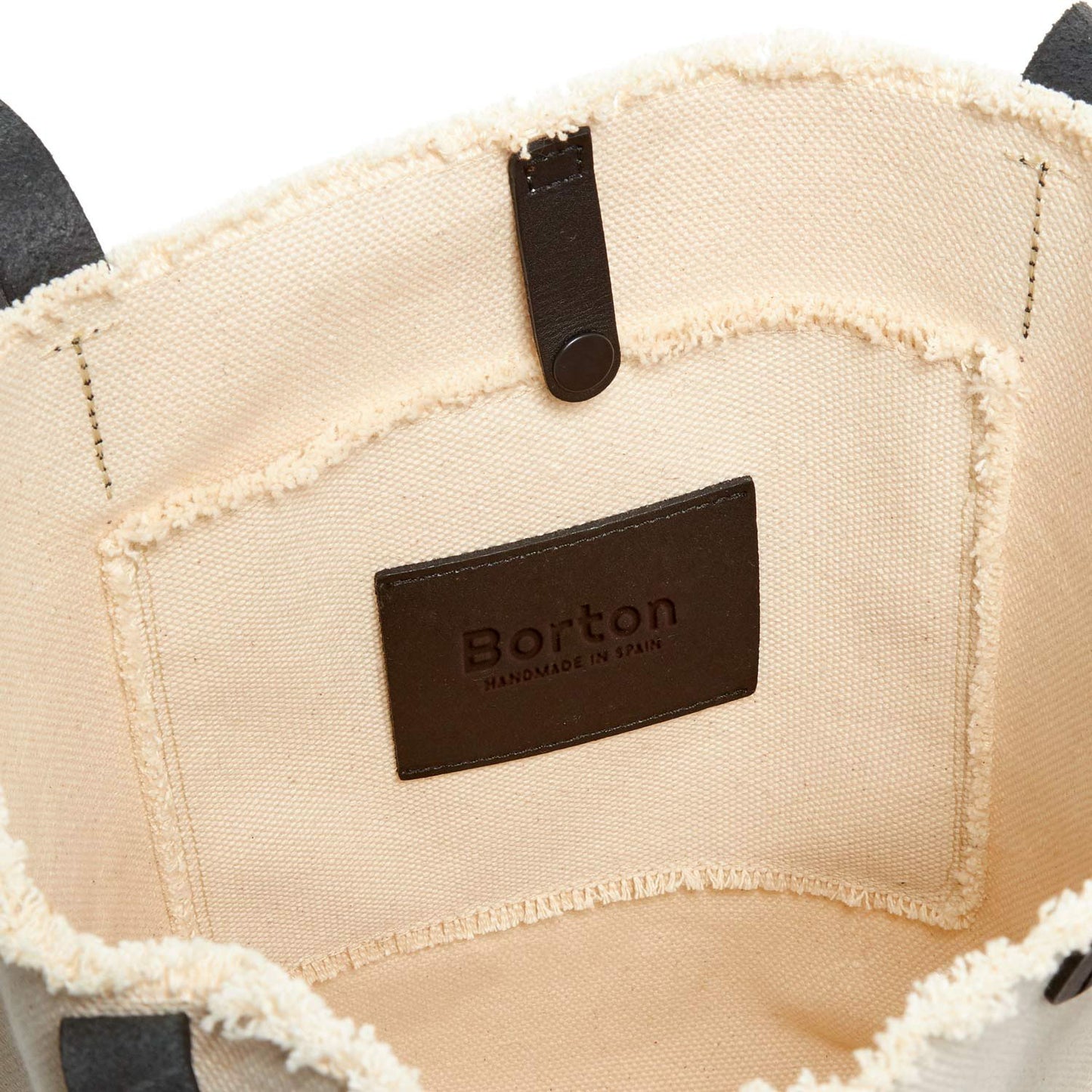 Mery Tote Bag Natural Canvas & Black Leather