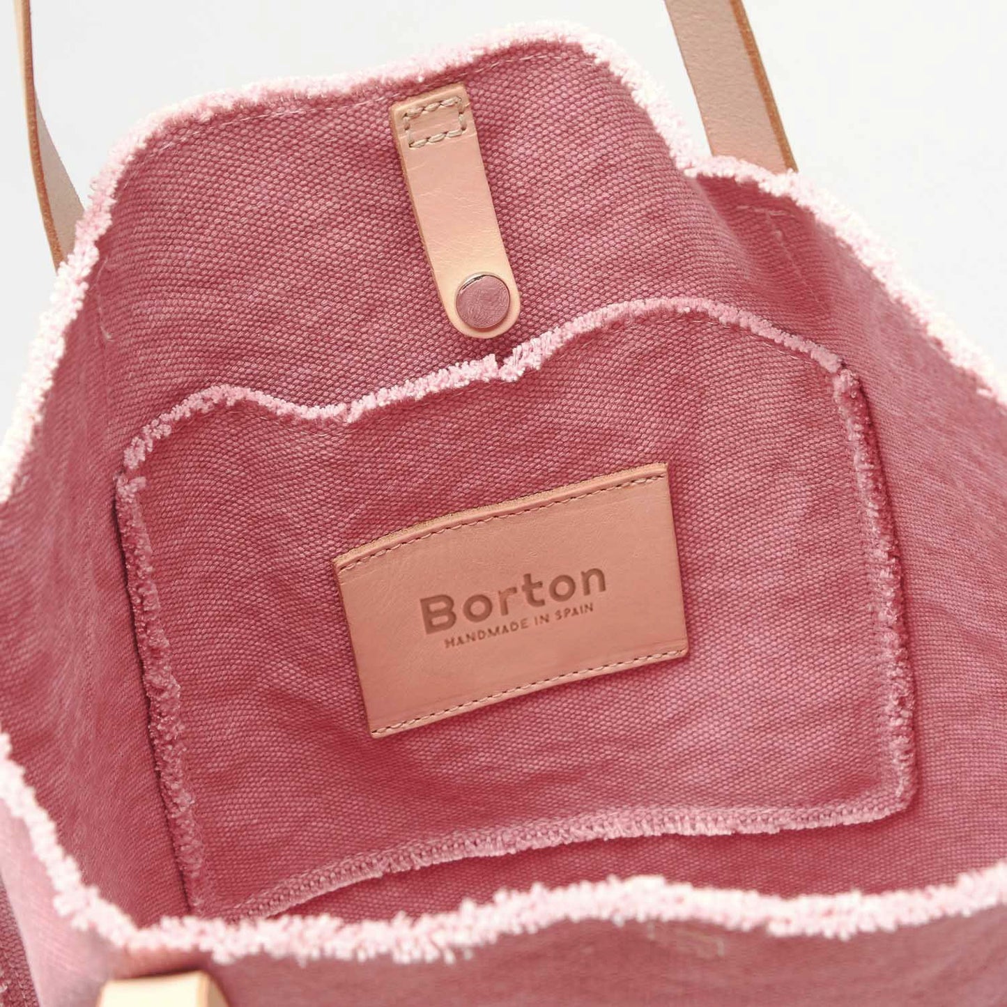 Mery Tote Bag Pink Canvas & Natural Leather
