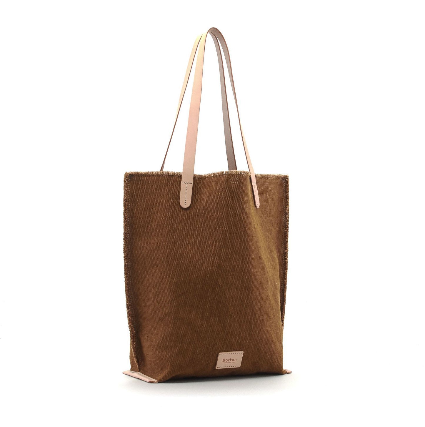 Mery Tote Bag Tan Canvas & Nat Leather