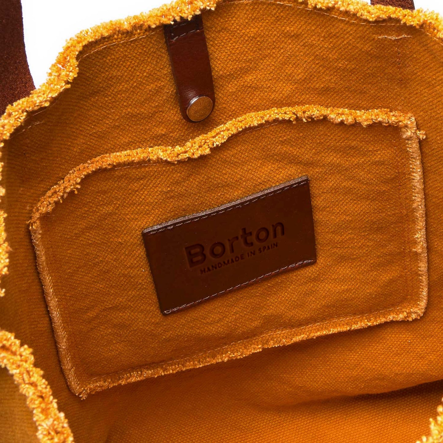 Mery Tote Bag Yellow Canvas & Tan Leather