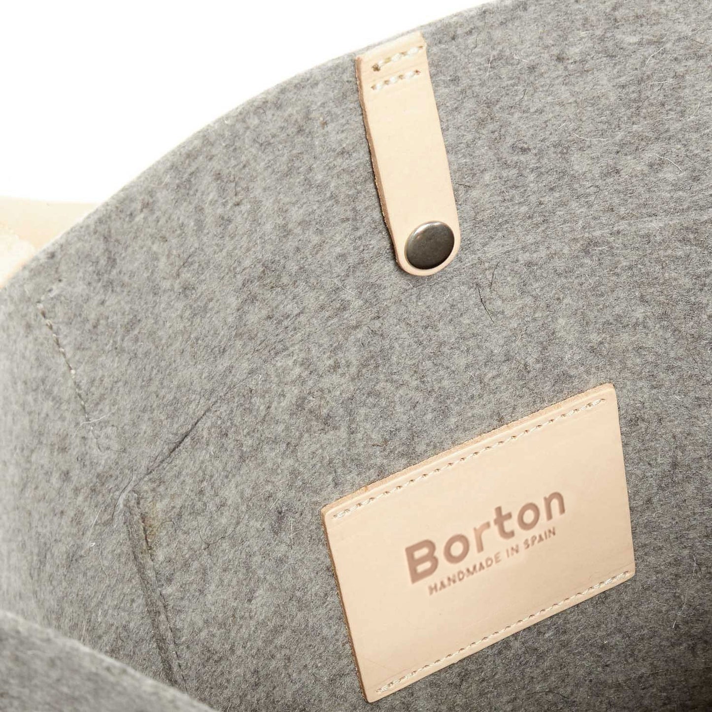 Mery Tote Bag Grey Felt & Natural Leather
