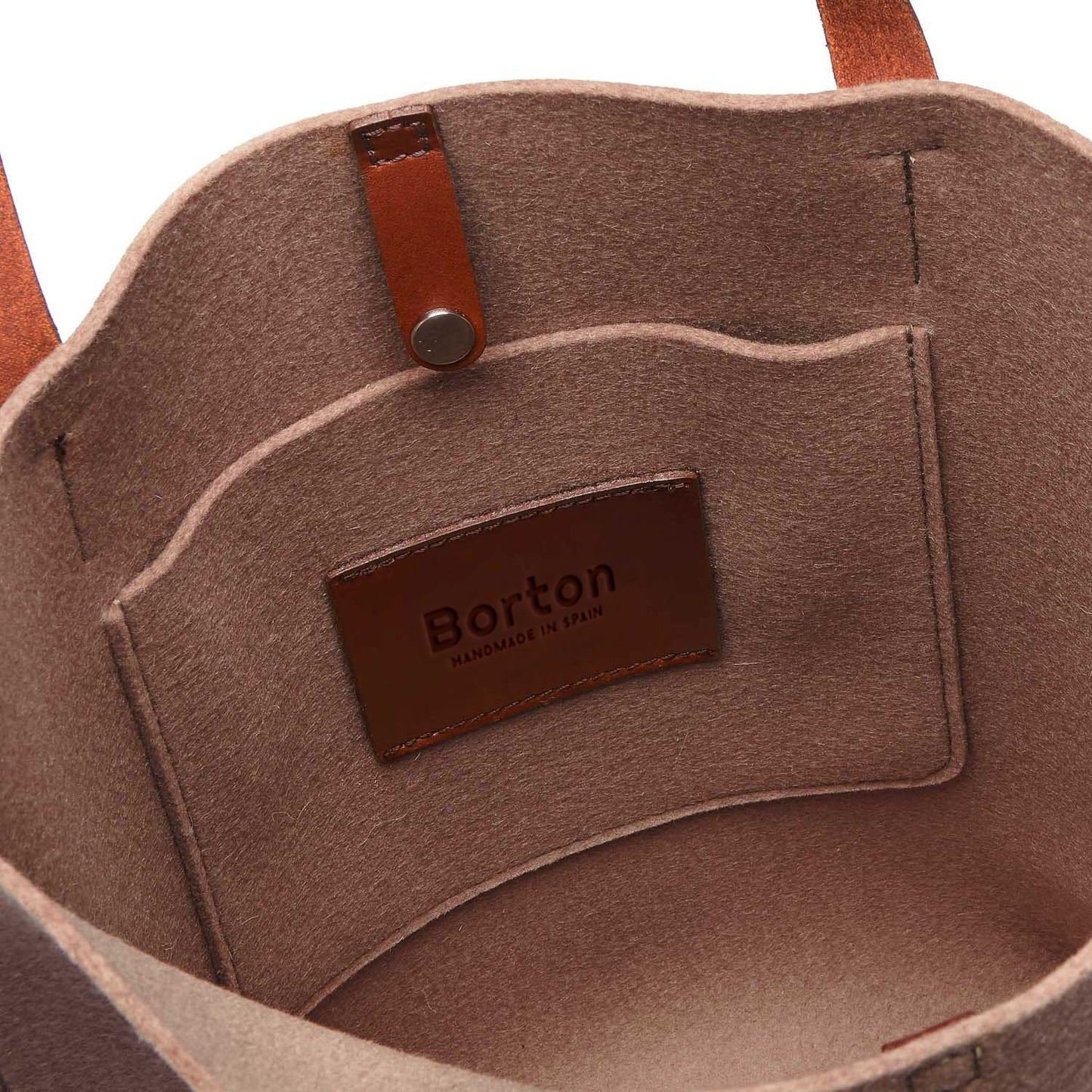 Mery Tote Bag Tan Felt & Tan Leather