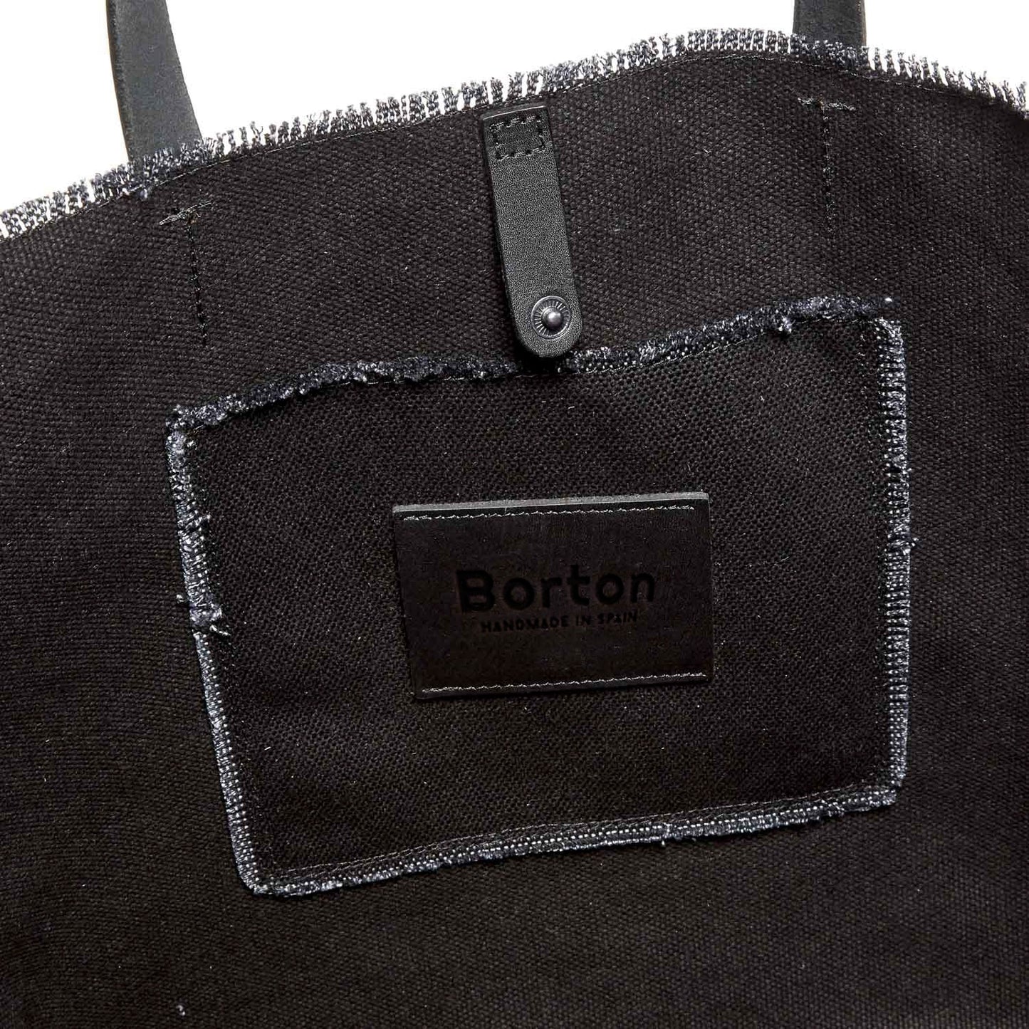 Mery Maxi Tote Black Canvas & Black Leather
