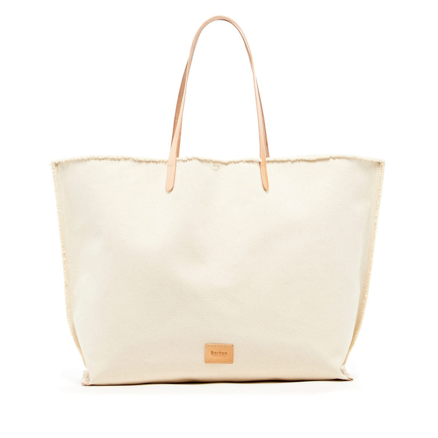 Mery Maxi Tote Natural Canvas & Natural Leather