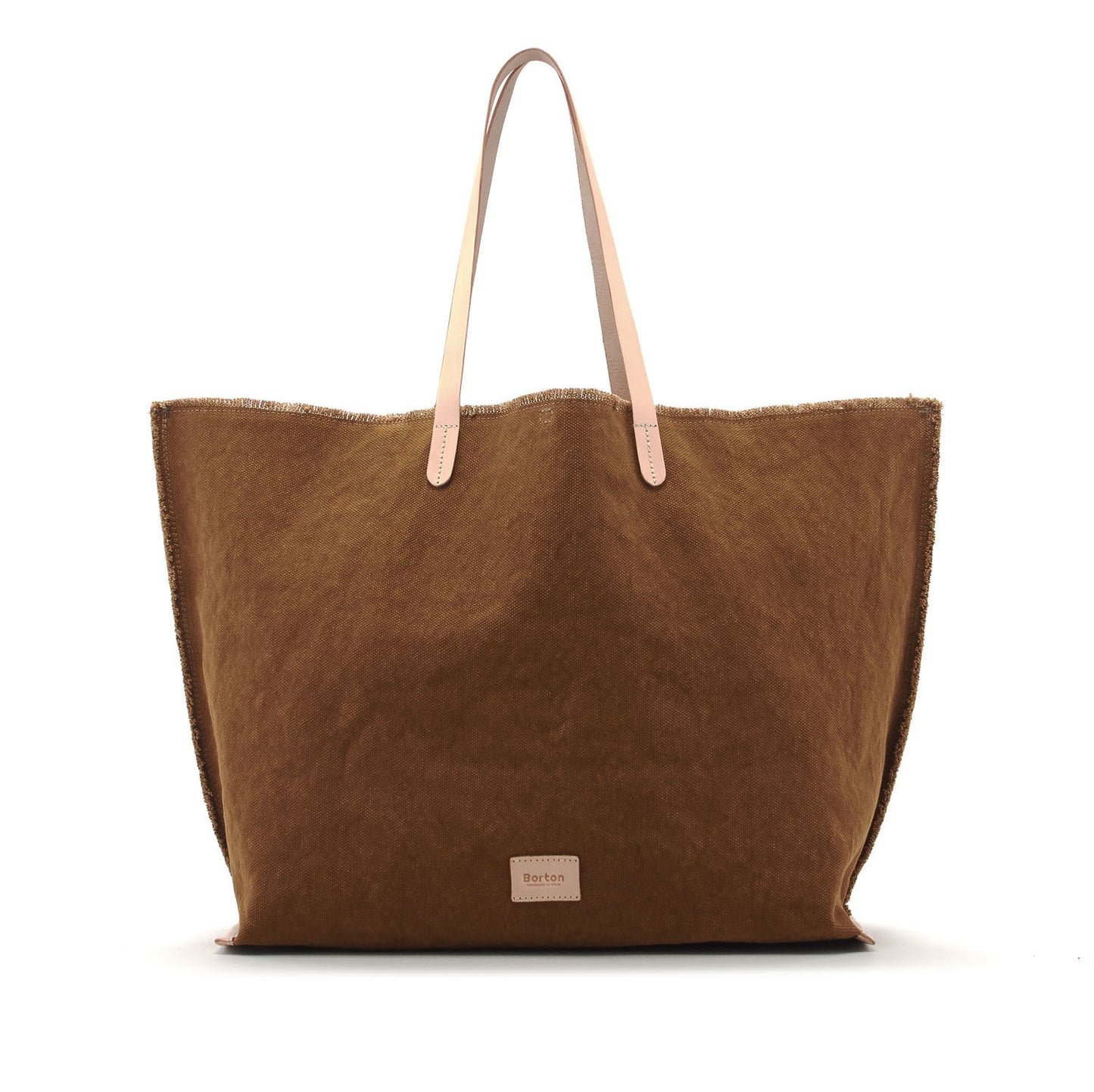 Mery Maxi Tote Tan Canvas & Natural Leather