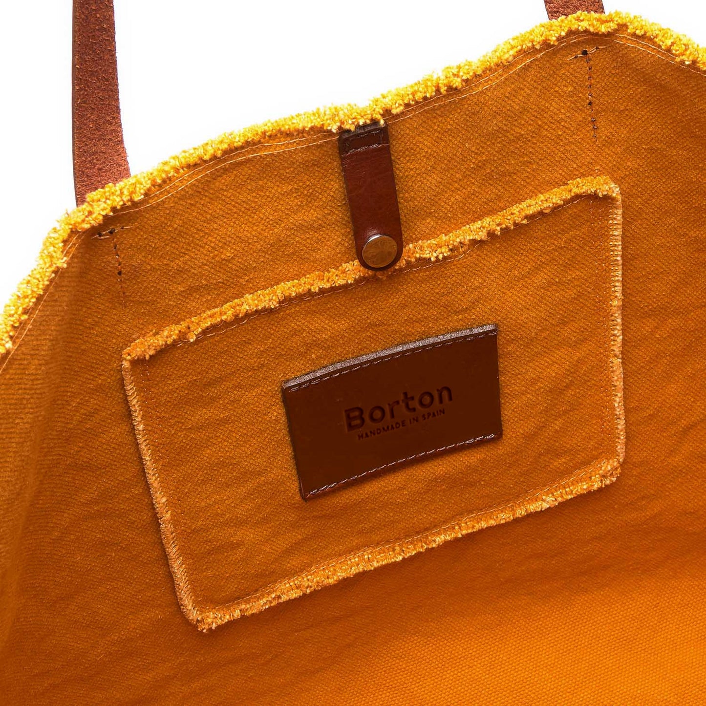 Mery Maxi Tote Yellow Canvas & Tan Leather
