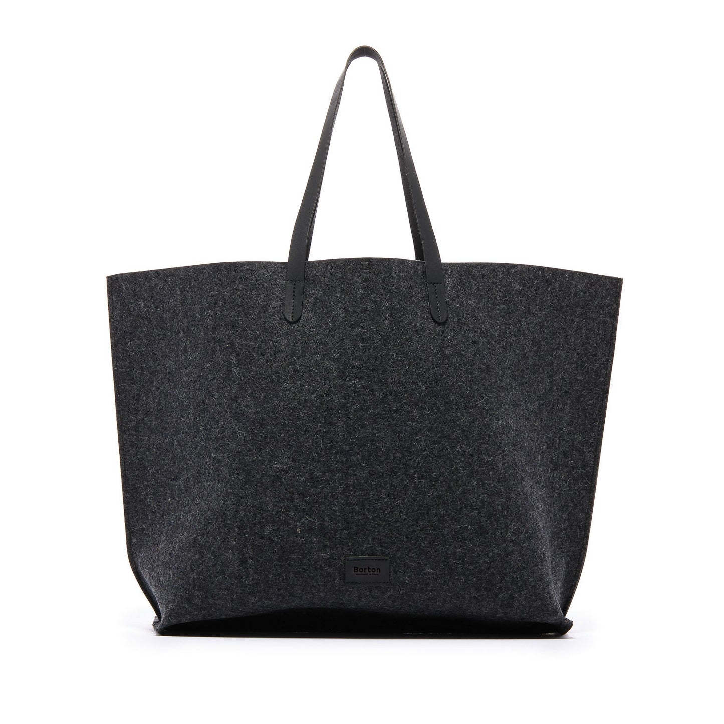 Mery Maxi Tote Black Felt & Black Leather