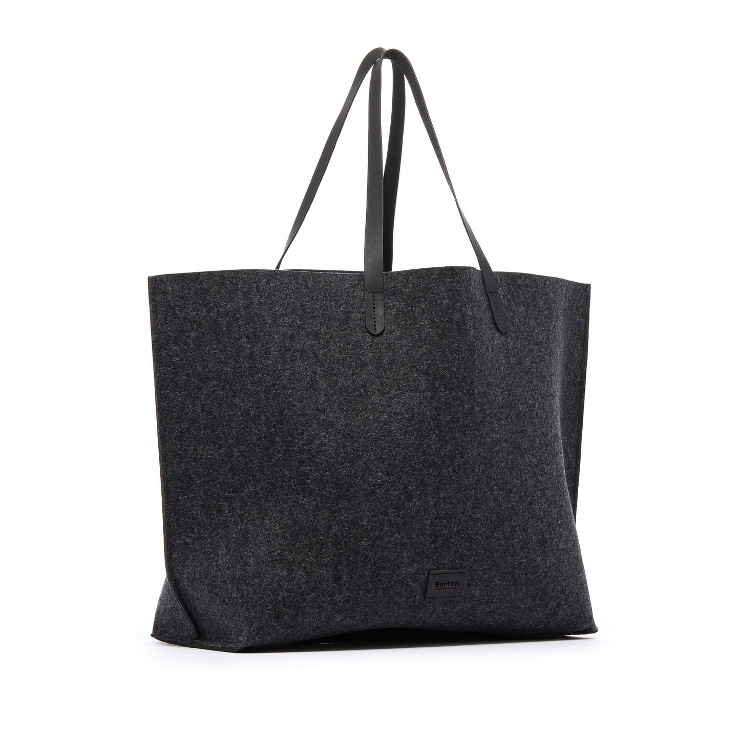 Mery Maxi Tote Black Felt & Black Leather