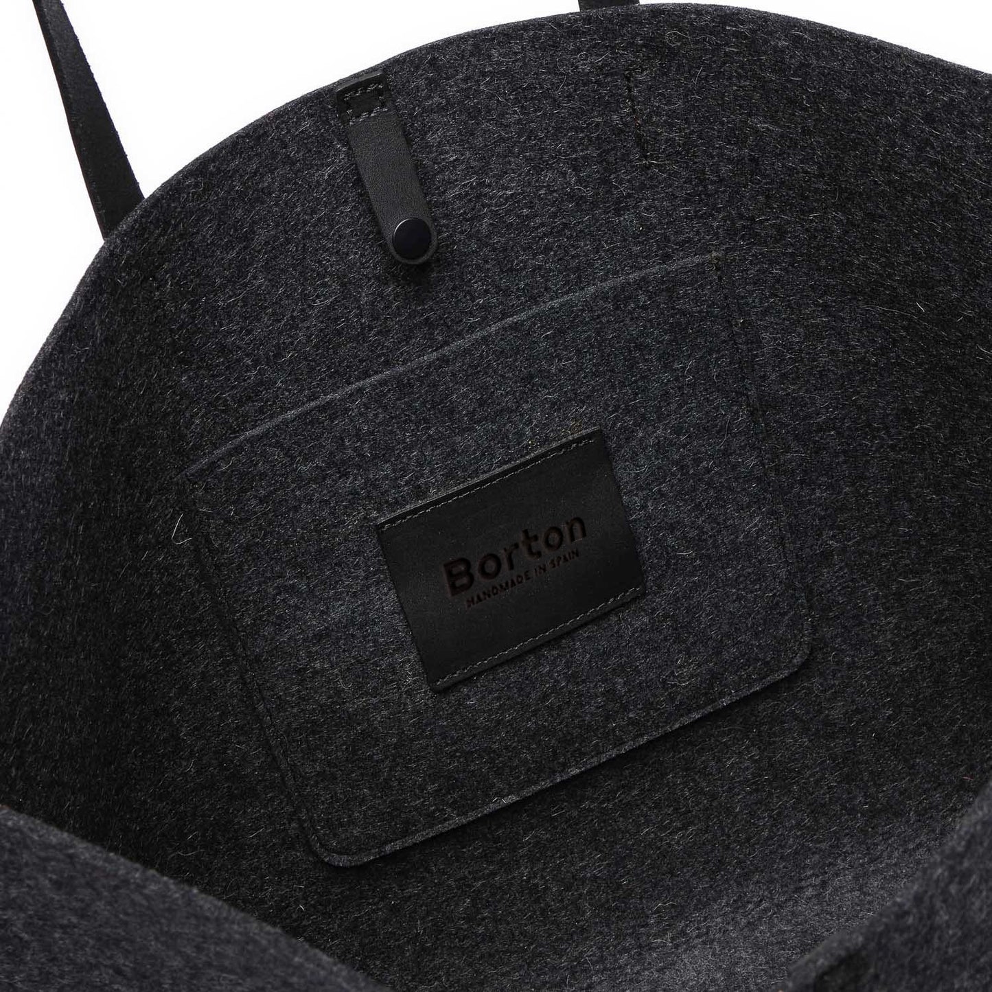 Mery Maxi Tote Black Felt & Black Leather