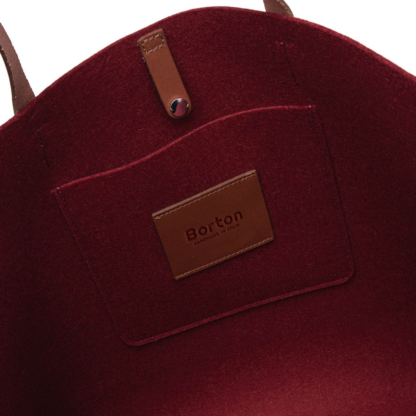 Mery Maxi Tote Burgundy Felt & Tan Leather