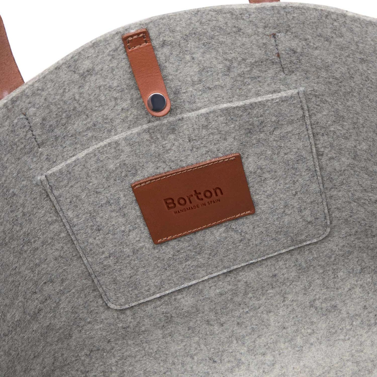 Mery Maxi Tote Grey Felt & Tan Leather