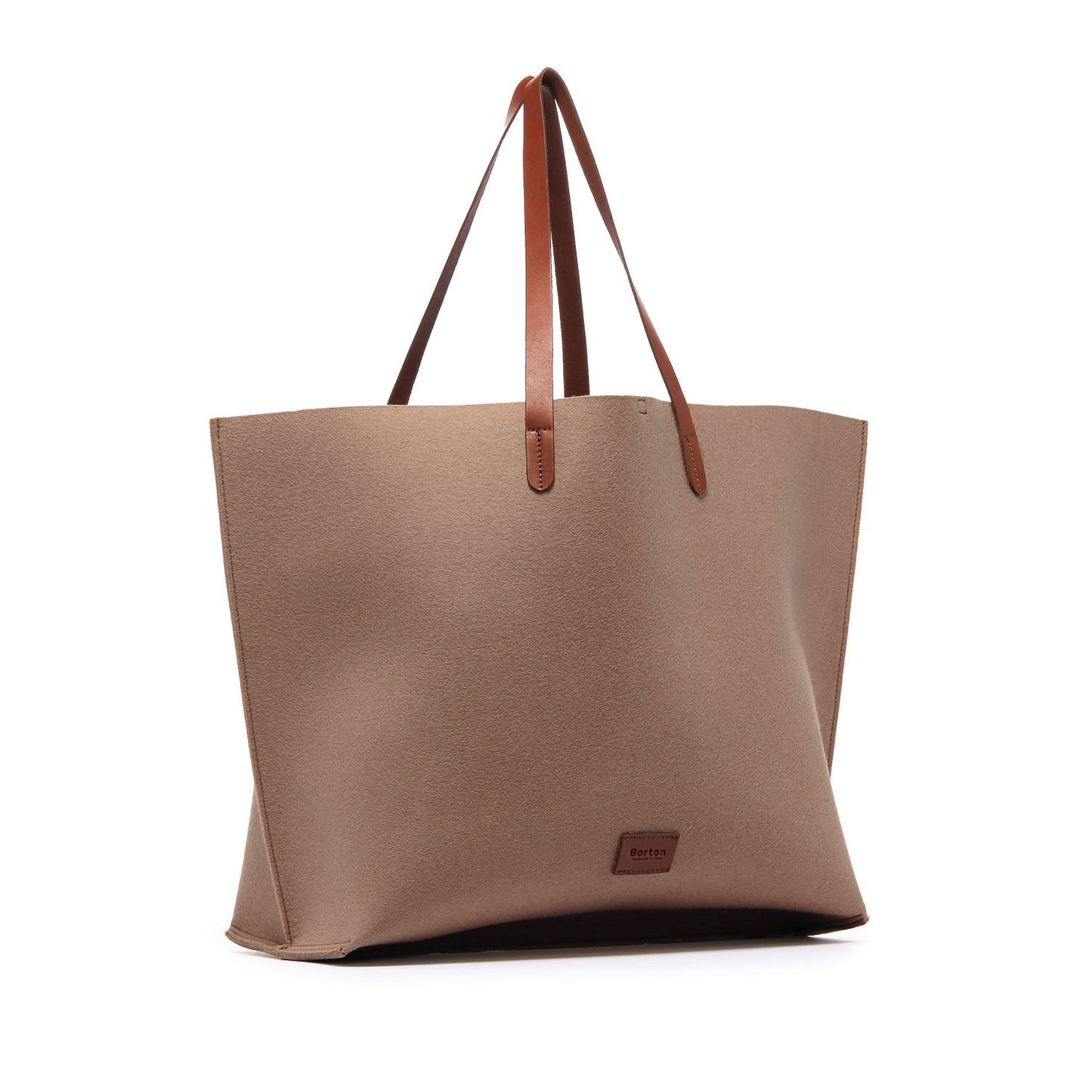 Mery Maxi Tote Tan Felt & Tan Leather