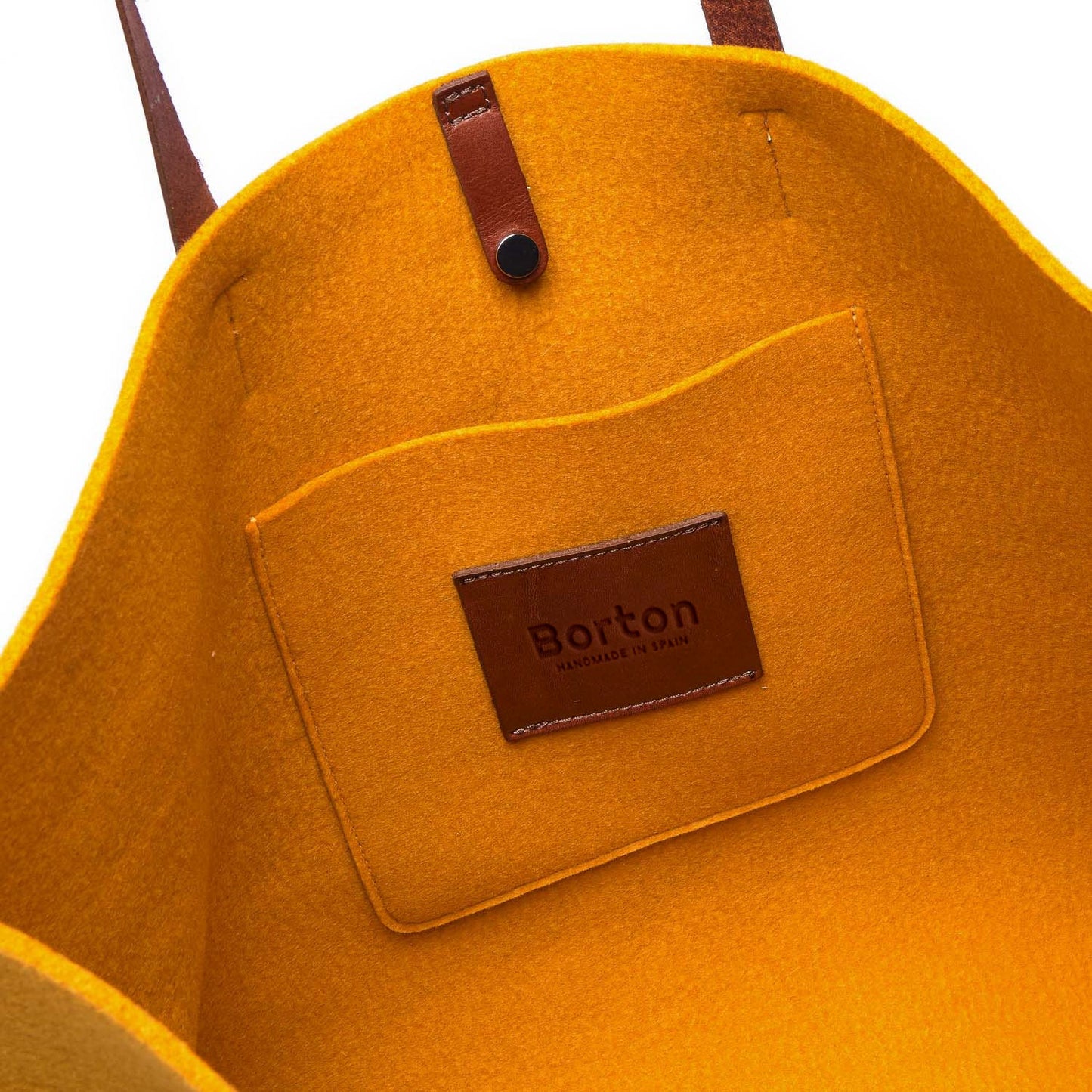 Mery Maxi Tote Yellow Felt & Tan Leather