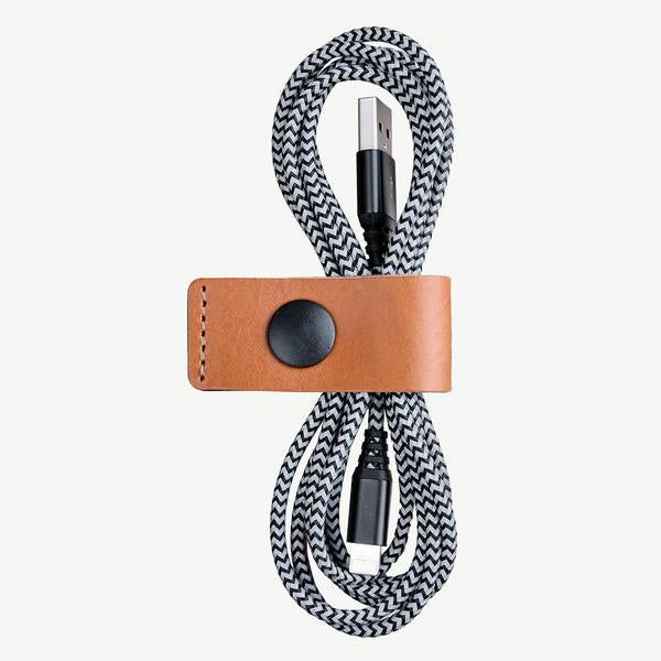 Cord Organiser Clip Tan Leather