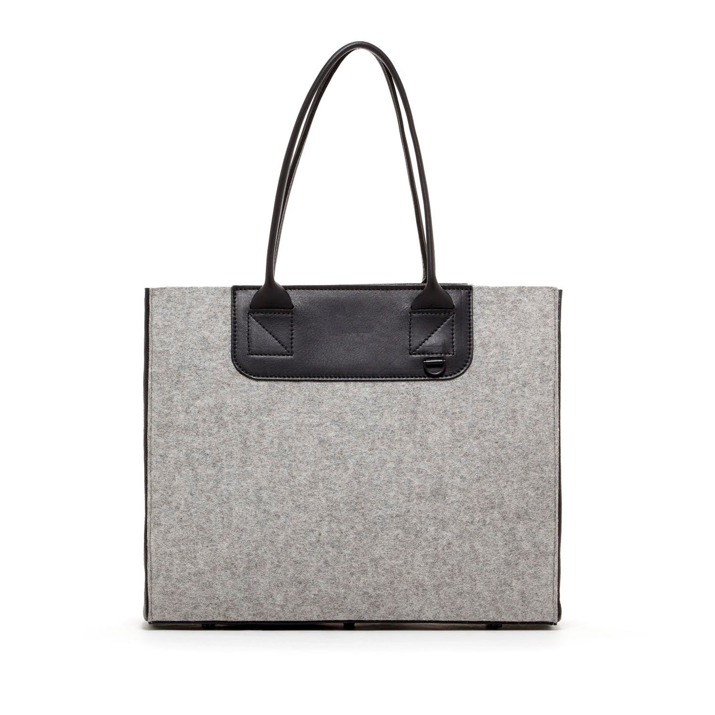 Olivia Tote Bag Gray Felt / Black Leather