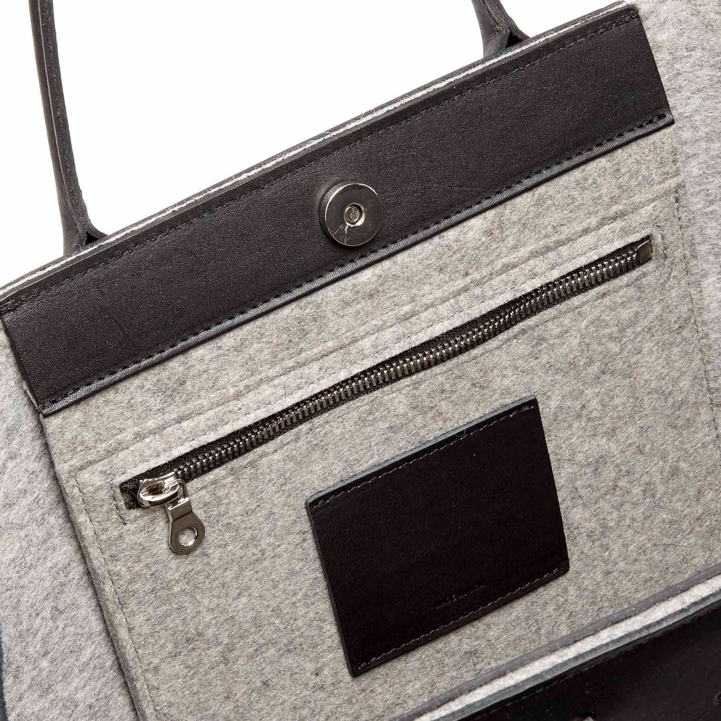 Olivia Tote Bag Gray Felt / Black Leather
