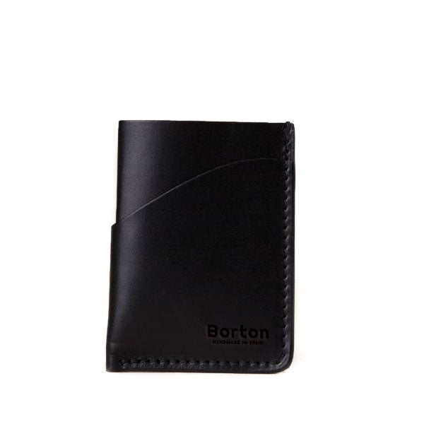 Minimal Card Wallet Black Leather