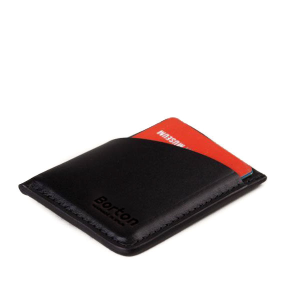 Minimal Card Wallet Black Leather
