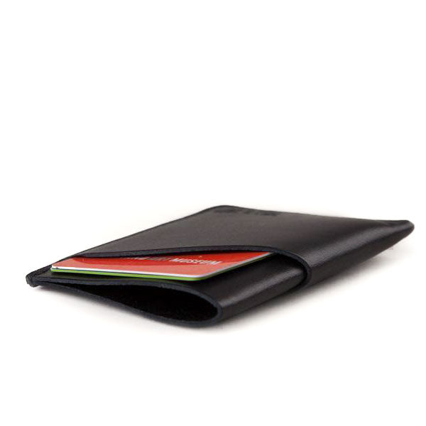 Minimal Card Wallet Black Leather