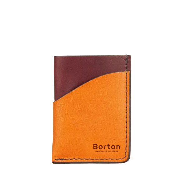 Minimal Card Wallet Cognac & Tan Leather